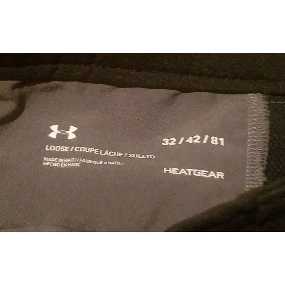 Under Armour Heat‎ Gear Golf Shorts Men's 32  Black Loose Stretch Chino EUC